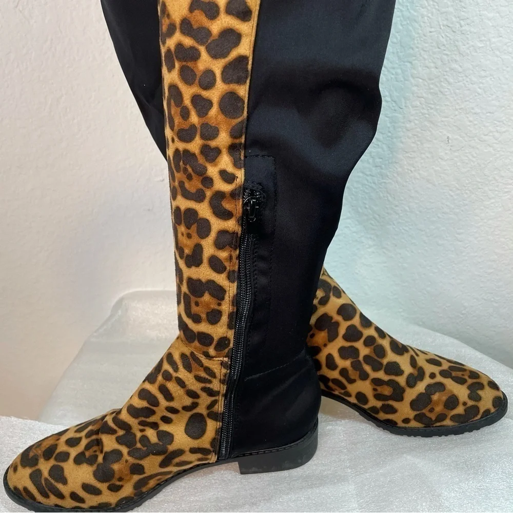 YOKI Leopard Print Boots : over the knee Size 6 Leopard animal print  size 6